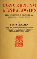 Concerning Genealogies - Frank Allaben