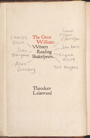 The Great William: Writers Reading Shakespeare - Theodore Leinwand